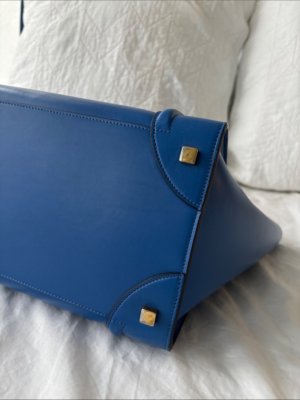 Celine Leather Luggage Mini in Cobalt Blue - Picture 13 of 13